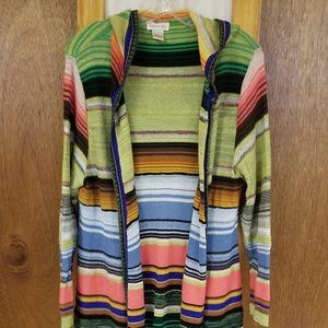 Monroe & Main Multi Colored Hooded Cardigan